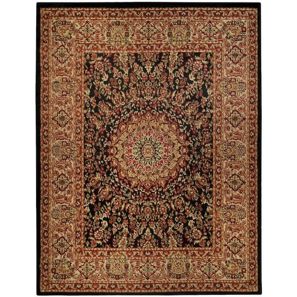 MAXY HOME Pasha Collection Black 8 ft. x 10 ft. Area Rug