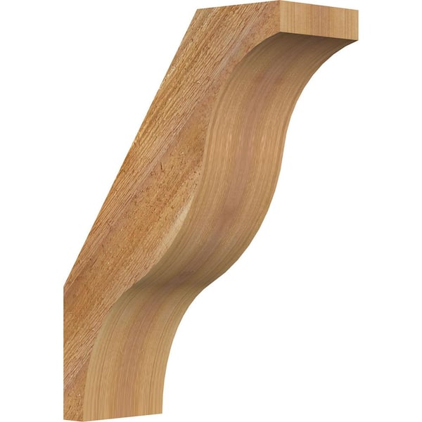 Ekena Millwork 4"W x 10"D x 14"H Funston Rough Sawn Knee Brace, Western Red Cedar