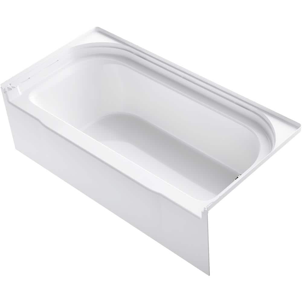 Sterling Accord 5 Ft Right Drain Rectangular Alcove Soaking Tub In White 71141120 0 The Home