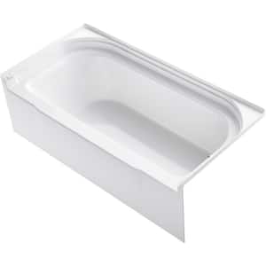 Accord 5 ft. Right Drain Rectangular Alcove Soaking Tub in White