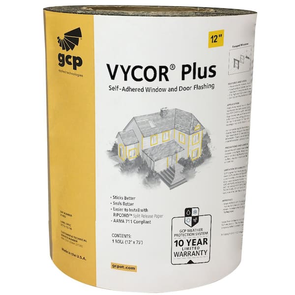 GCP Applied Technologies Vycor Plus 12 in. x 75 ft. Roll Fully-Adhered Flashing Tape (75 sq. ft.)