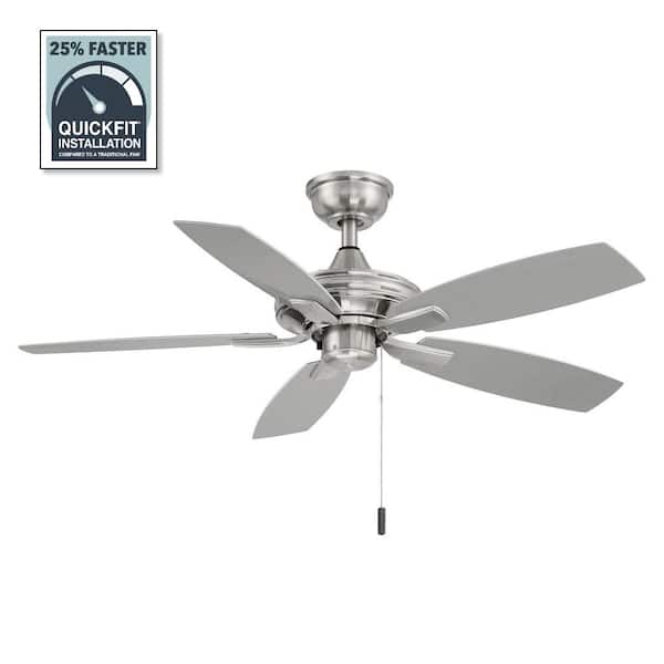 Hampton Bay Gazebo III 42 in. Indoor/Outdoor Wet Rated Brushed Nickel Ceiling Fan