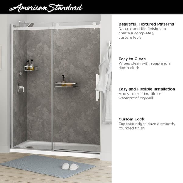 American Standard Passage Rectangular Shower Shelf in Brushed Metal