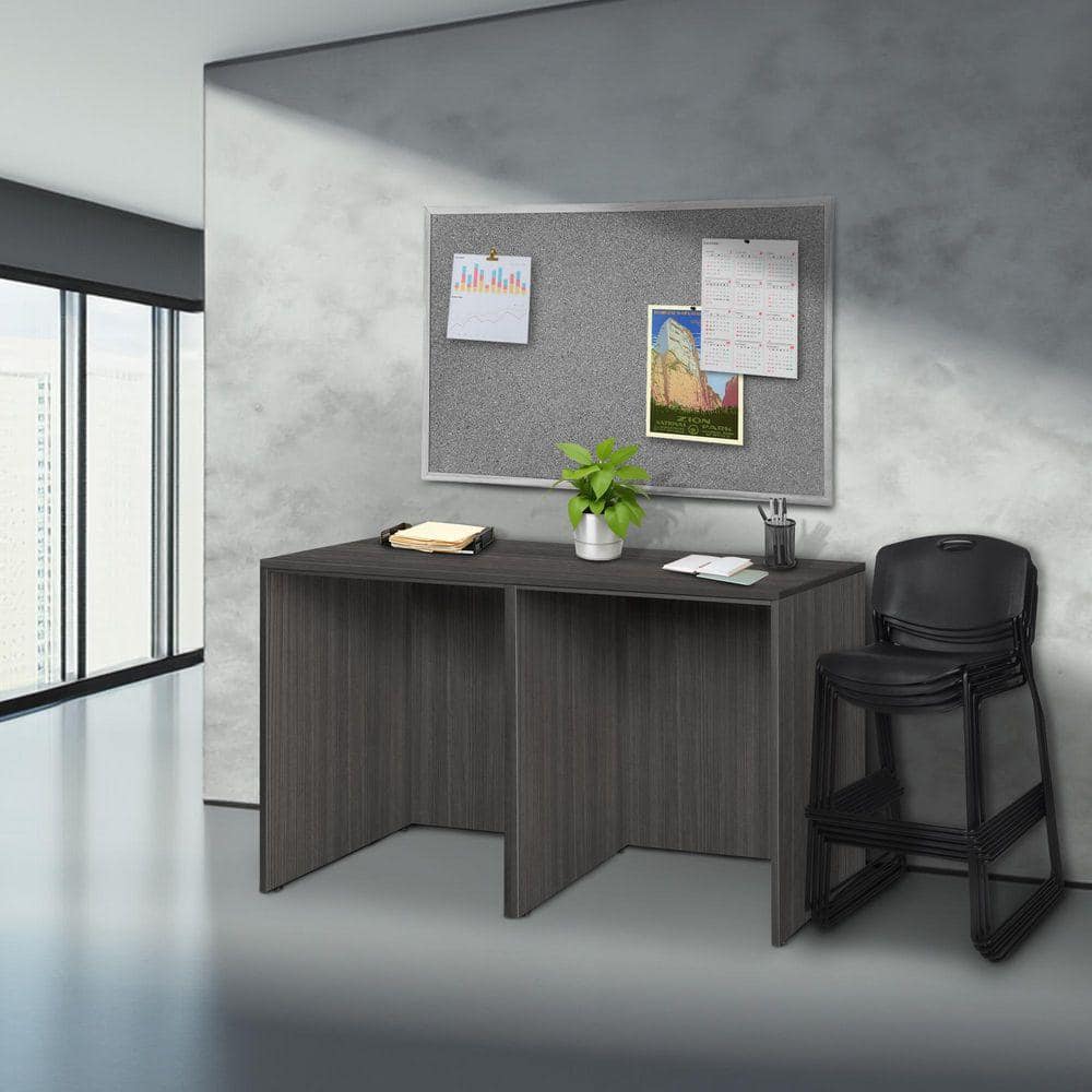 Legacy 72 in. Ash Grey Stand Up Side to Side Desk / Desk