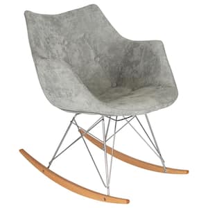 Willow French Silver Velvet Rocking Chair