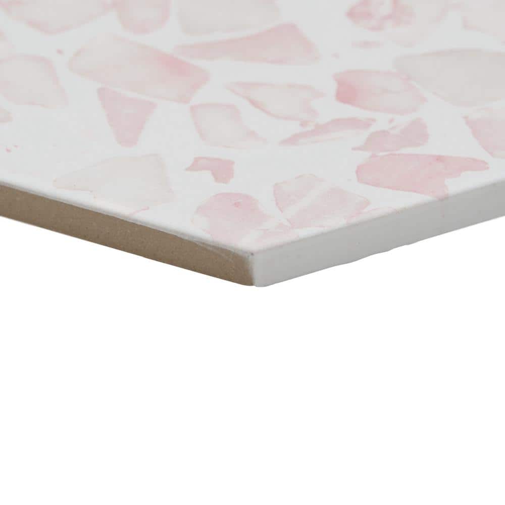 Pink Hexagon Terrazzo Look Porcelain Floor & Wall Tile