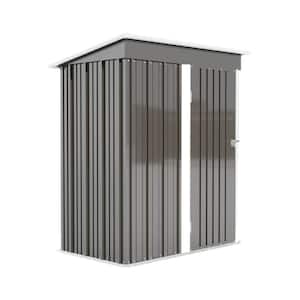 Multi-functional Storage 3 ft. W x 5 ft. D Metal Shed in Gray w/ Sloping Roof & Lockable Door, Waterproof (15 sq. ft.)