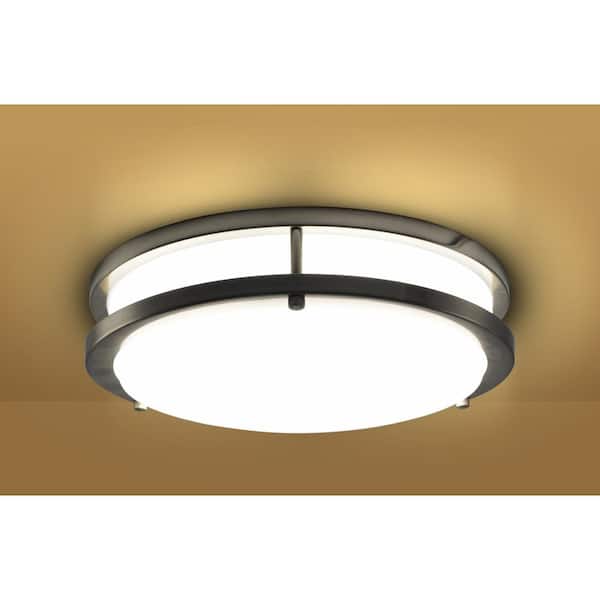 Mingbright 14 In 1 Ceiling Light Double Ring 24 Watt Dimmable Selectable Led Flush Mount Cri80 1680 Lumens Cct 4000k Dr011424d 840bn The Home Depot - Flush Mount Ceiling Light Led Dimmable