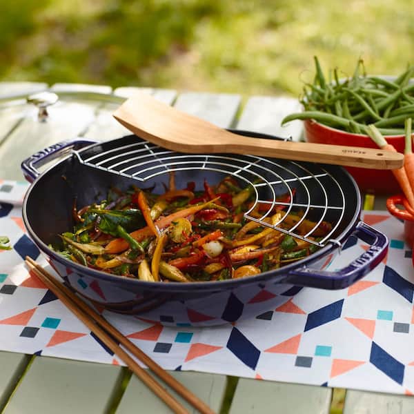 ZWILLING Staub Cast Iron, 14 in. Wok, 4.5 qt. Perfect Pan-Dark