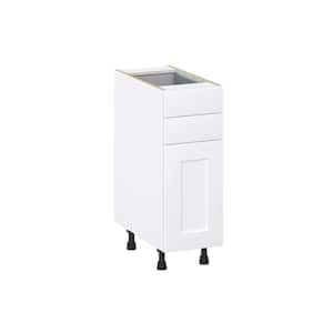 Wallace 12 in. W x 24 in. D x 34.5 in. H Painted Warm White Shaker Assembled Base Kitchen Cabinet with 2-Drawers