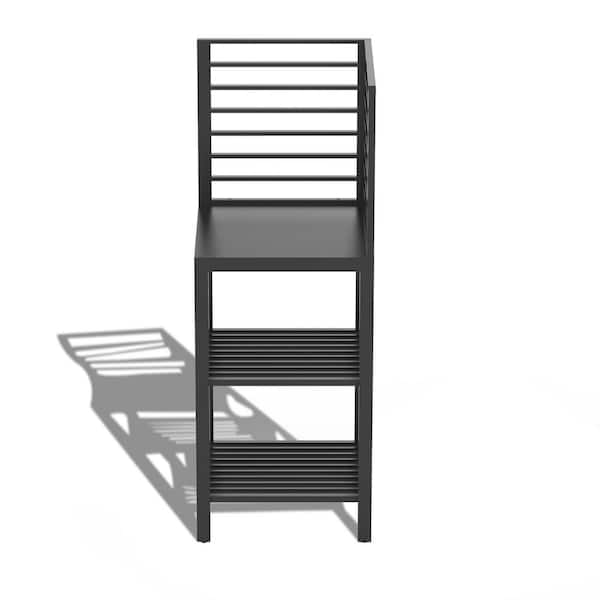 Outdoor Natural Gas Grill Island with Work Shelf in Aluminum Gray