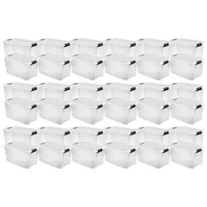 70 qt. Plastic Stacking Storage Container Boxes in Clear, 36 Pack