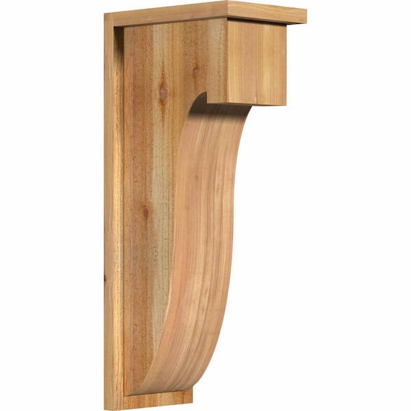 Ekena Millwork 8 in. x 12 in. x 28 in. Western Red Cedar Del Monte Rough Sawn Corbel with Backplate