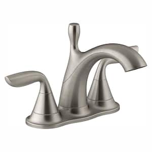 Williamette 4 in. Centerset 2-Handle 1.2 GPM Bathroom Faucet with Pop-Up Drain in Vibrant Brushed Nickel