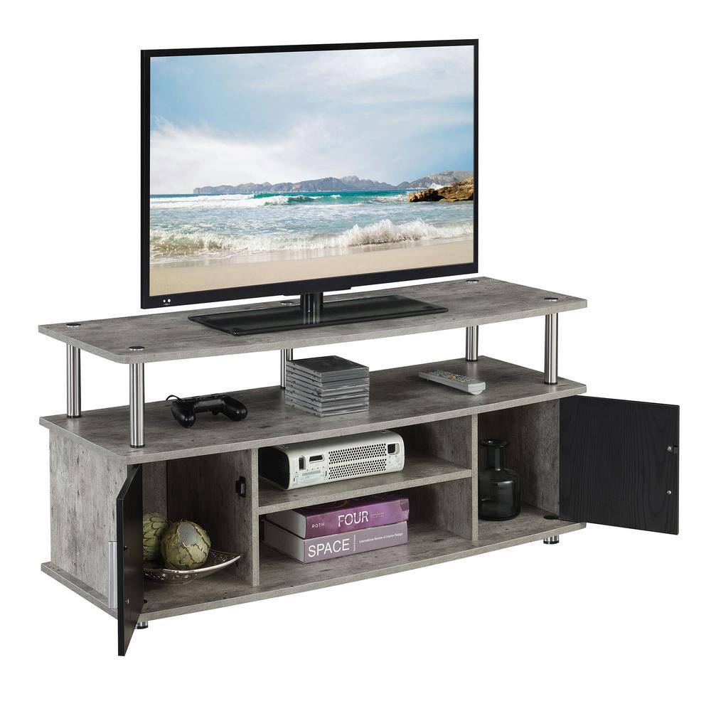 Sleek Gray 48" Monterey TV Stand with Cabinet Storage
