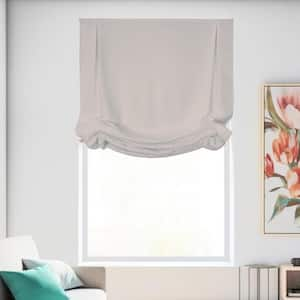 Light Gray Cordless Light Filtering Privacy Polyester Roman Shade 31 in. W x 64 in. L