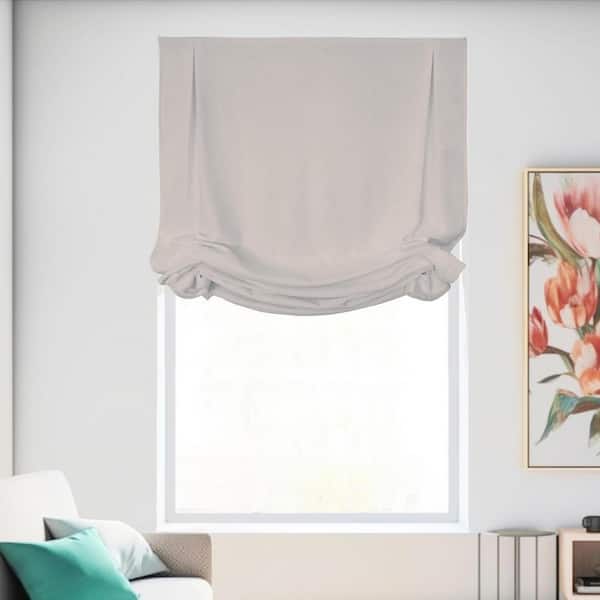 Chicology Light Gray Cordless Light Filtering Privacy Polyester Roman Shade 35 in. W x 64 in. L
