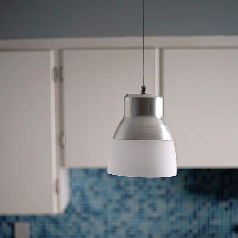 Brushed Nickel Mini Glass LED Pendant Light
