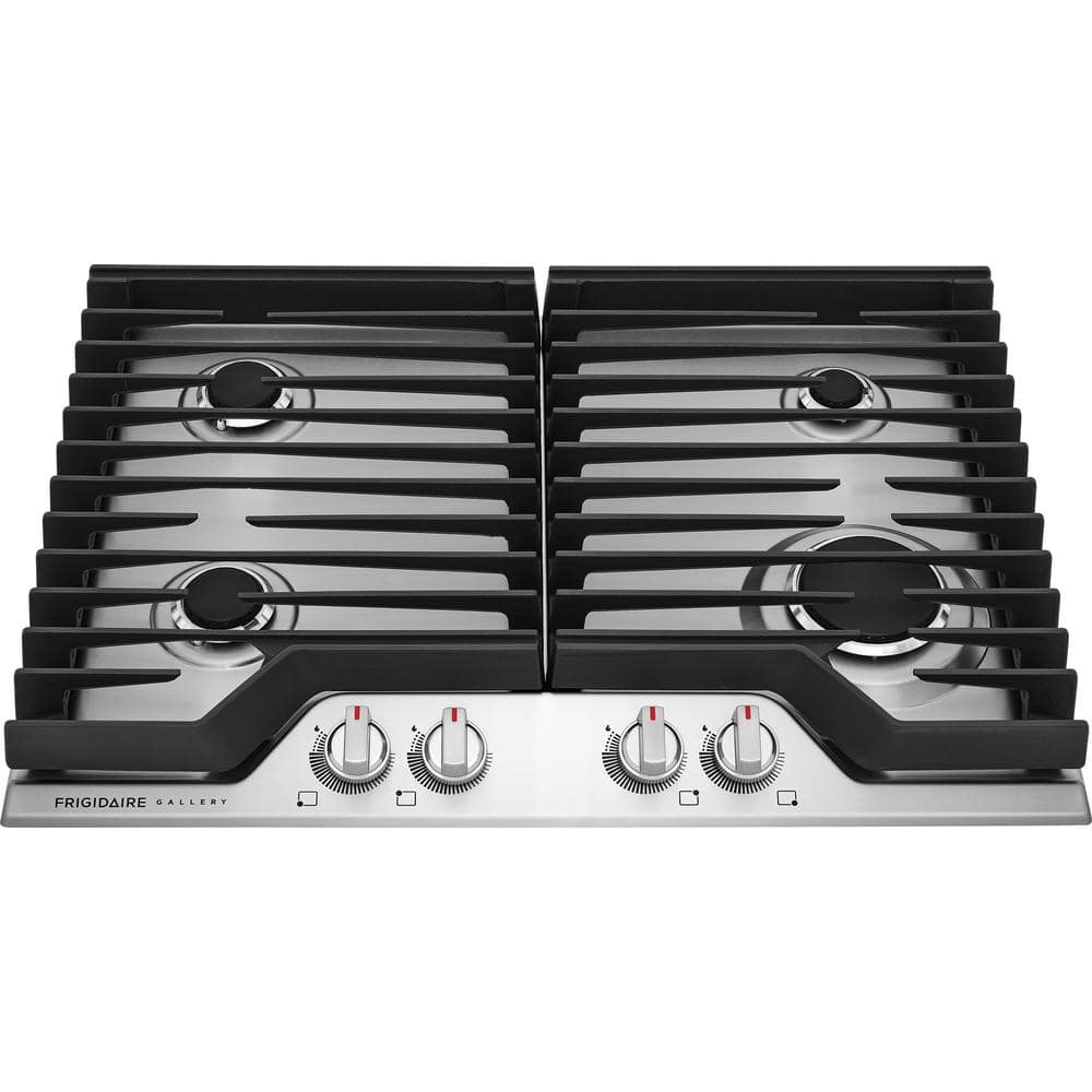 Frigidaire 30 in. Gas Cooktop in Stainless Steel with 4-Burners FCCG3027AS  - The Home Depot