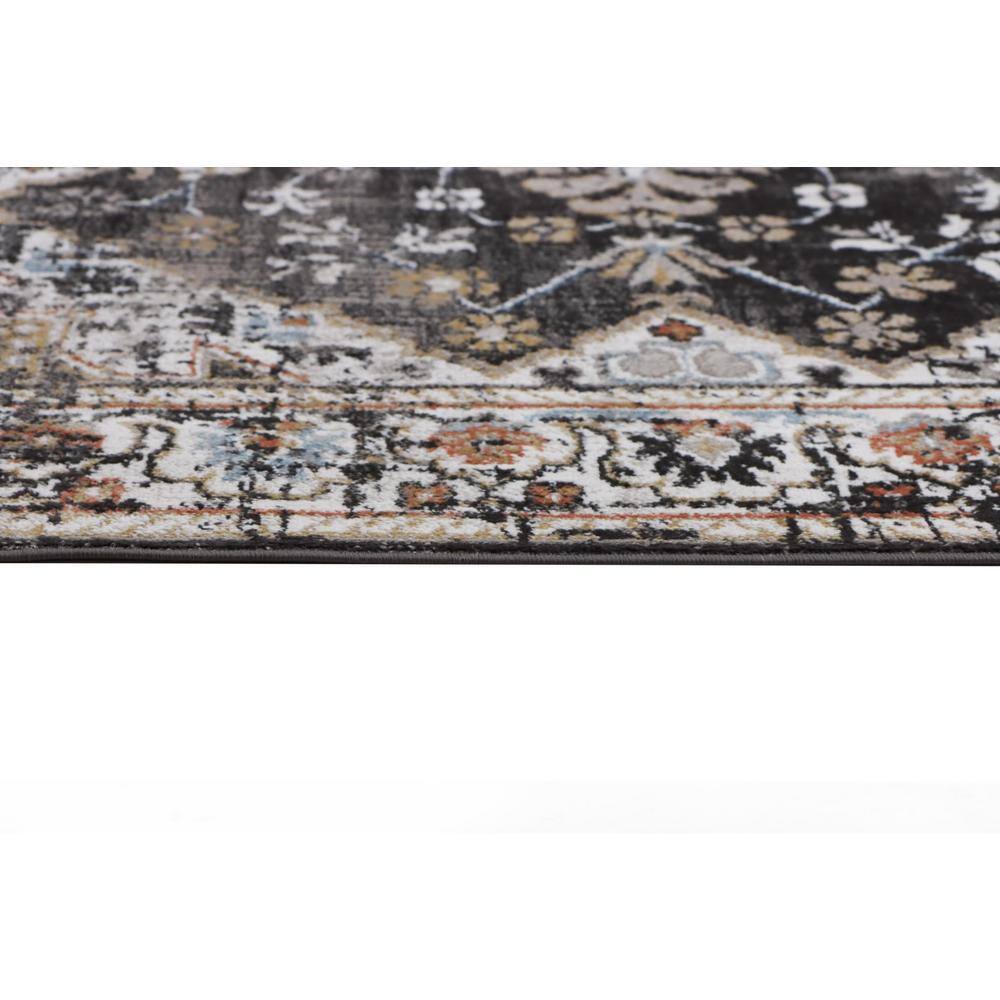 Soothing Striation Black Synthetic 7'6" x 9'6" Easy Care Rug