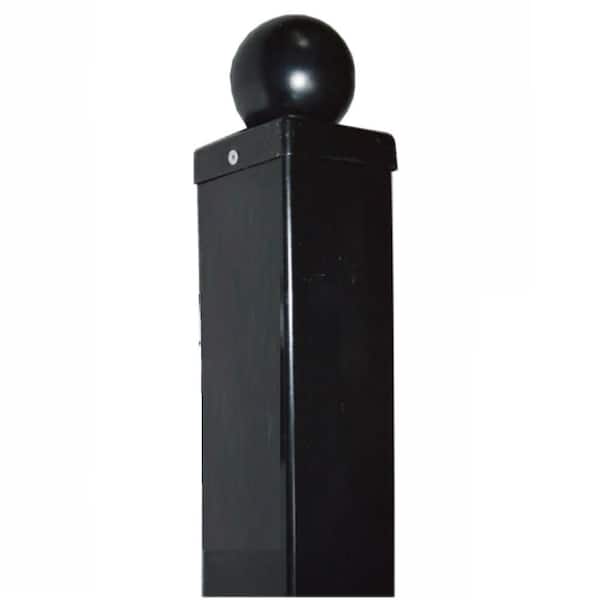 ALEKO 8 ft. x 3.5 in. x 3.5 in. Steel Gate Post for Dual Swing Driveway Gates (Set of 2)