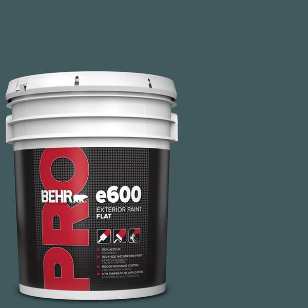 BEHR PRO 5 gal. #510F-7 Teal Forest Flat Exterior Paint