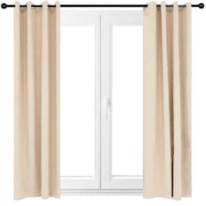2 Indoor/Outdoor Blackout Curtain Panels with Grommet Top - 52 x 120 in (1.32 x 3 m) - Beige
