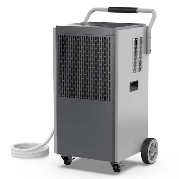 190 pt. 6000 sq.ft. Bucketless Commercial Dehumidifier in Grays for Garage with Drain Hose Auto-Off 10% to 95% RH Range