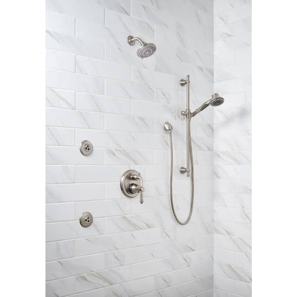 Classique White Calacatta 4 in. x 16 in. Mixed Glossy Glossy Ceramic White Subway Tile (11.11 sq. ft. / case)