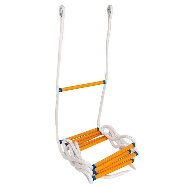 13 ft. 2-Story Fire Escape Ladder 2000 lbs. Capacit Quick Deploy Emergency Rescue Ladder for Home Balcony Use