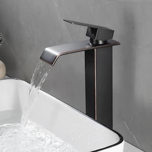 Single Handle Vessel Sink Faucet with Pop-Up Drain in Oil Rubbed Bronze