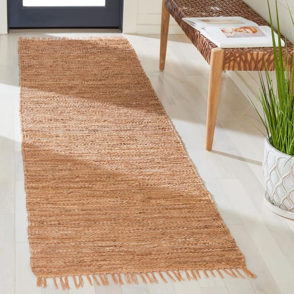 Vintage Leather 2 ft. x 9 ft. Light Gold Solid Marle Runner Rug