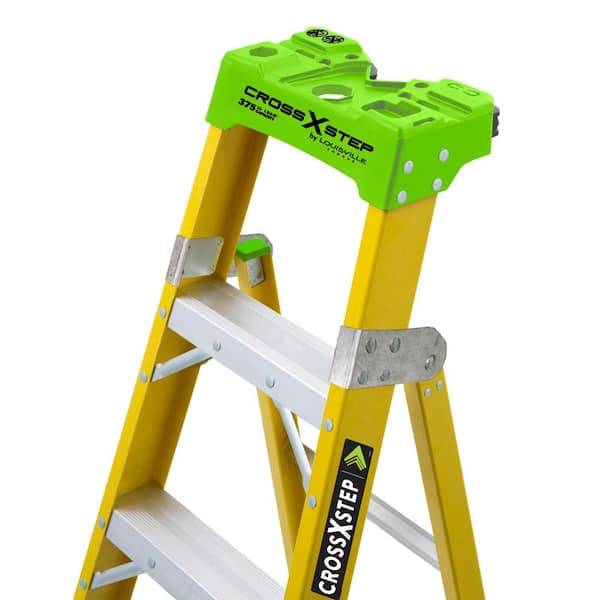 Louisville Ladder 6 ft. Fiberglass Cross Step Ladder with 375 lbs. Load  Capacity Type IAA Duty Rating FXS1406HD - The Home Depot