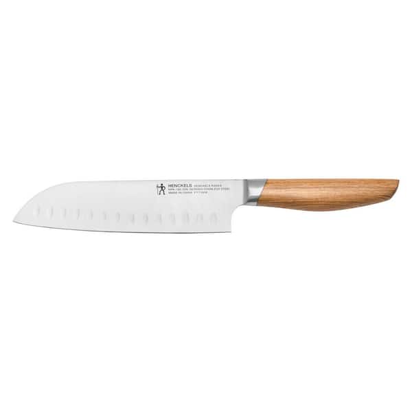 Pakka 7-in Carbon steel full tang Hollow Edge Santoku knife