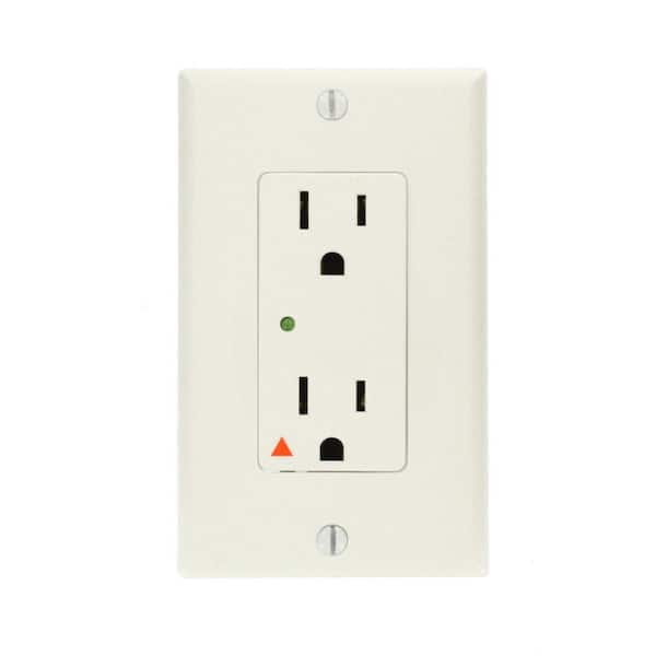 Leviton Decora Plus 15 Amp 125 Volt Surge Protective Isolated Ground Duplex Outlet/Receptacle, White (1-Pack) 05280-IGW