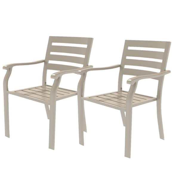 Metal Outdoor Dining Chair in Black (Set of 2), All-Weather Bistro Metal Chairs for Gardens, Terraces and Swimming Pool