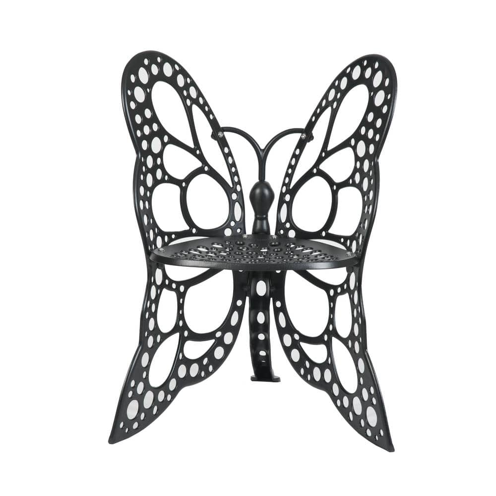 Black Cast Aluminum Armless Patio Chair
