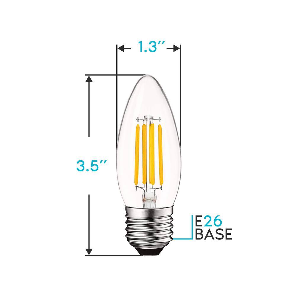 Vintage Clear Glass Dimmable LED Edison Filament Bulbs, 6-Pack