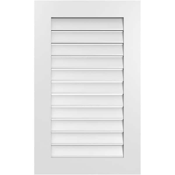 Ekena Millwork 22 in. x 36 in. Vertical Surface Mount PVC Gable Vent: Functional with Standard Frame