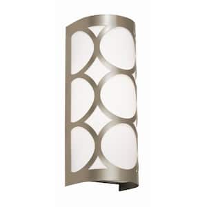 Lake 2-Light Painted Nickel Wall Sconce with White Acrylic Shade