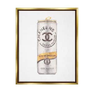 Fashion Emblem Glam Perfume Beverage Can Style by Ziwei Li Floater Frame Food Wall Art Print 21 in. x 17 in.