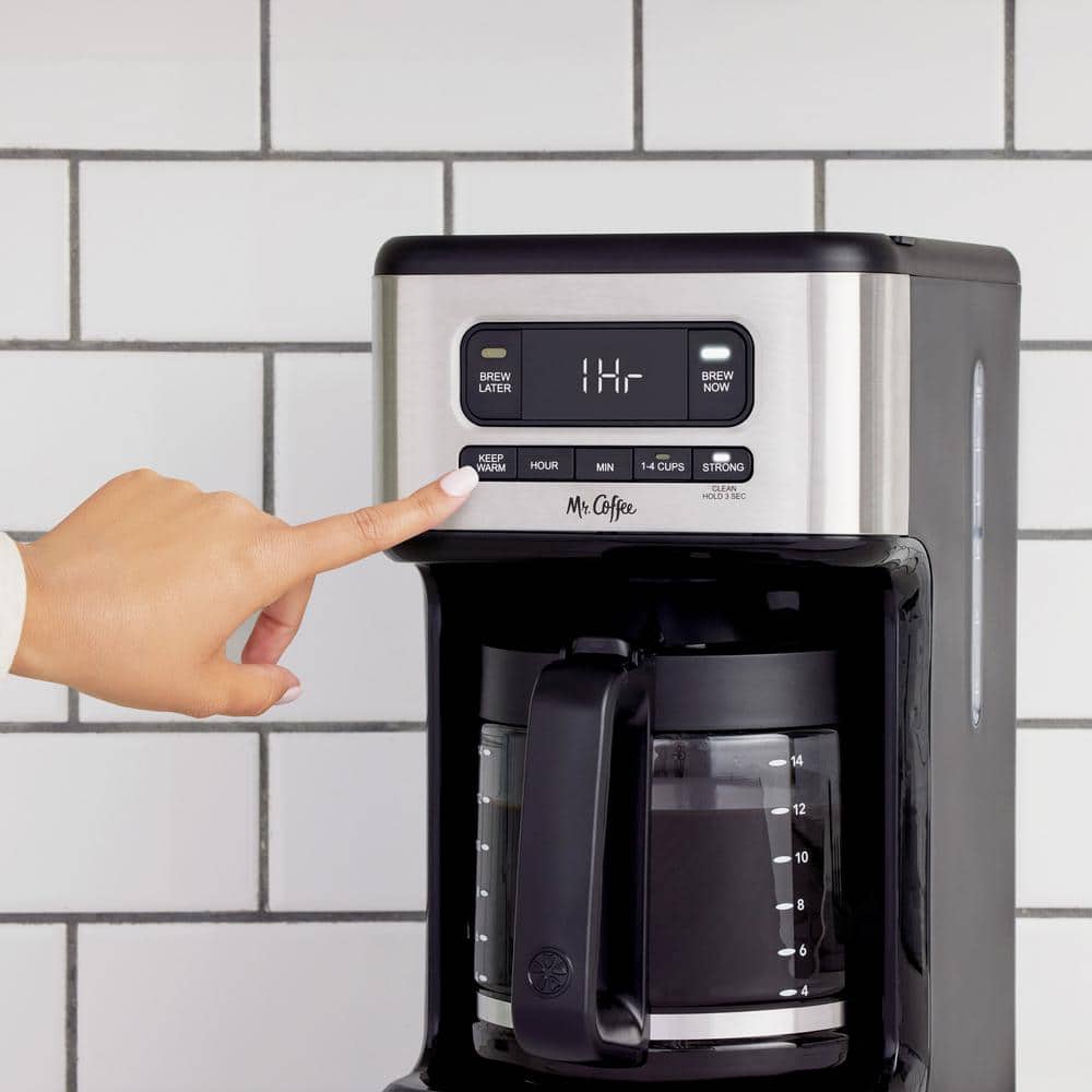 14-Cup Light Stainless Steel Programmable Coffee Maker with Auto Shutoff