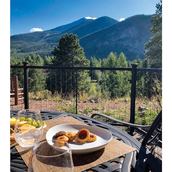 Fe26 Vertical Cable Rail 34 in. x 8 ft. Black Sand Steel Railing Level Panel