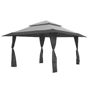 13 ft. x 13 ft. Gray Instant Gazebo Outdoor Canopy Patio Shelter Tent