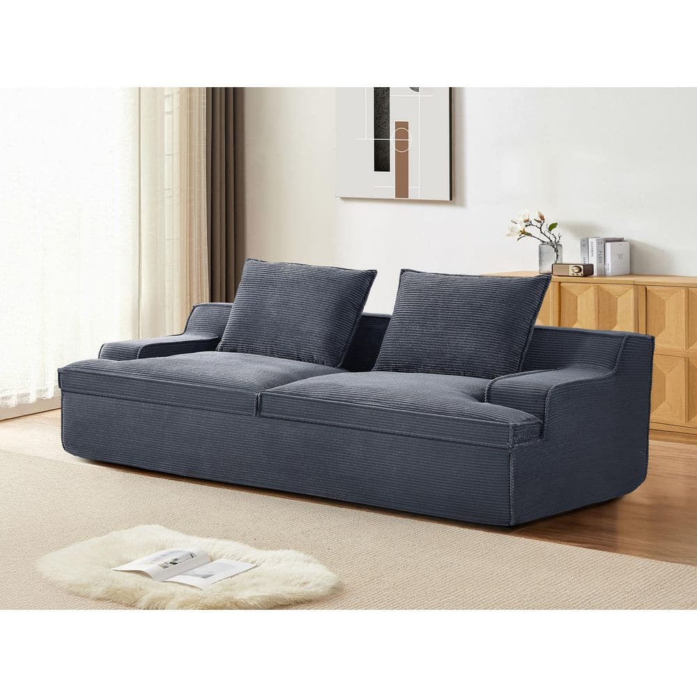 90.9 in. Square Arm Corduroy Rectangle Ergonomic Compressed Sofa in. Gray price history on PriceWatchPro