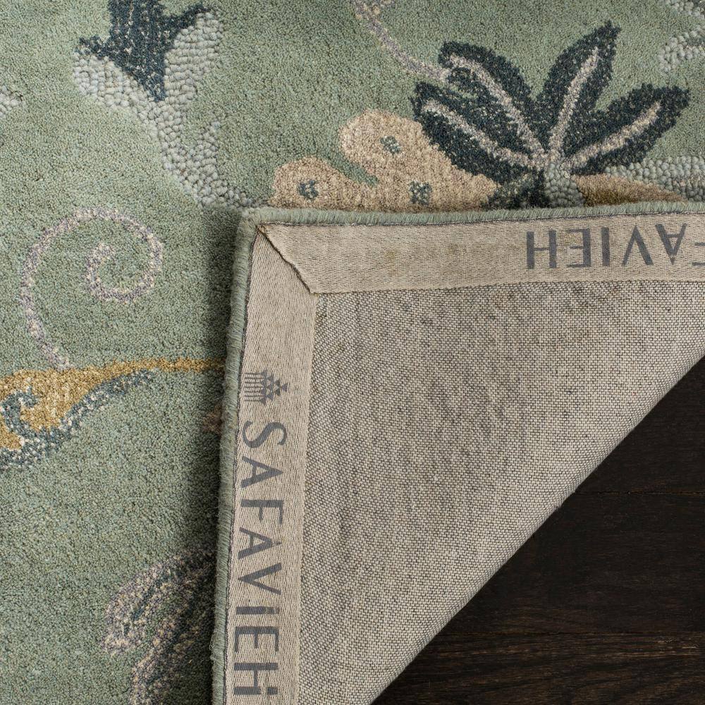 Handmade Gray Floral Wool Area Rug 5' x 8'