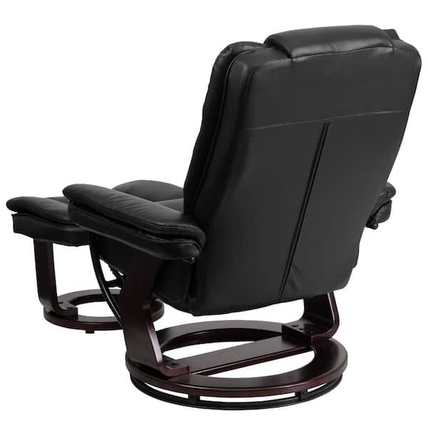 80x110x102 cm Fairmont Furniture Strasbourg Faux Leather Swivel Recliner Chair/Footstool-Black