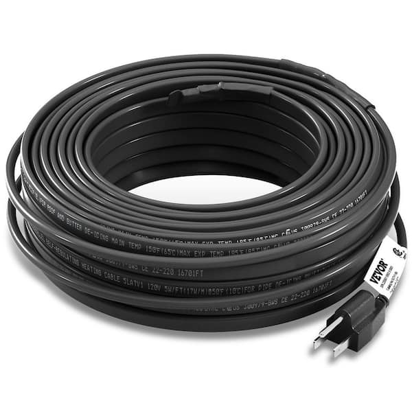 VEVOR Self-Regulating Pipe Heating Cable with Built-In Thermostat 30 Feet