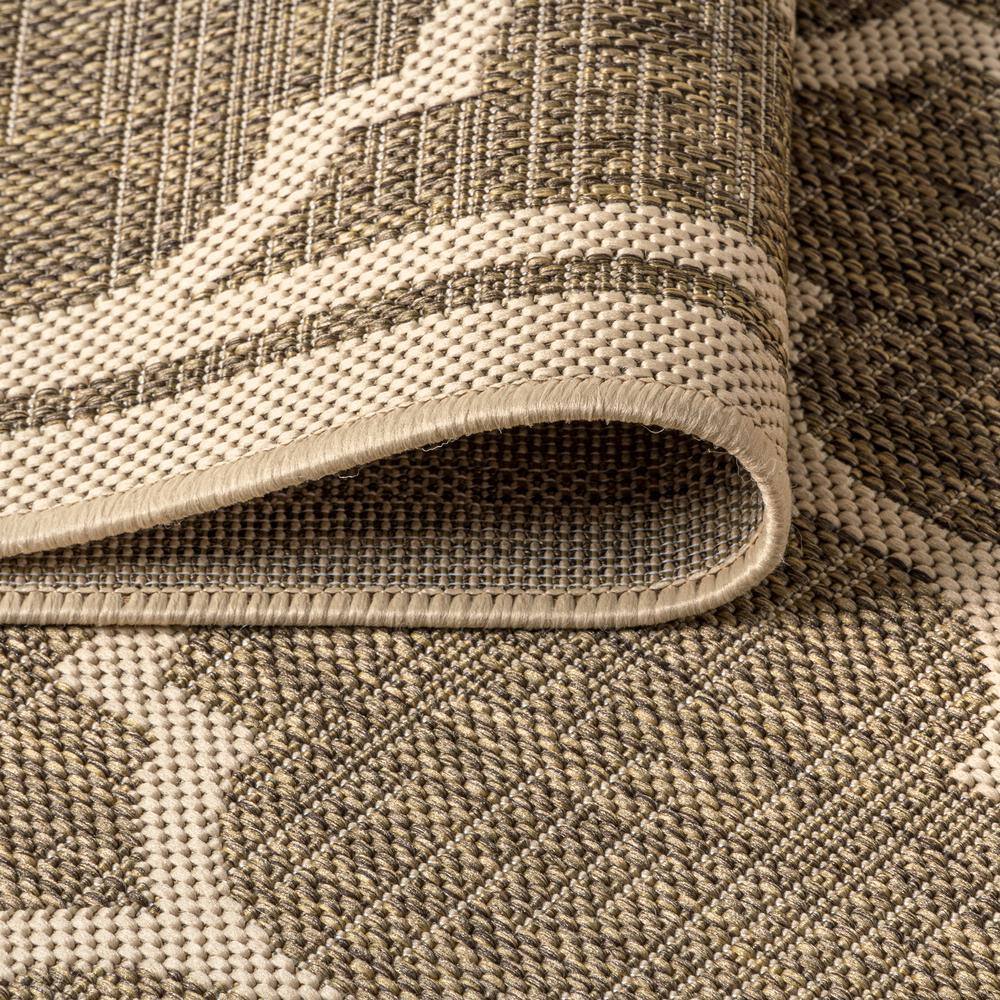 Trebol Moroccan Trellis Brown Beige 9' x 12' Indoor Outdoor Area Rug