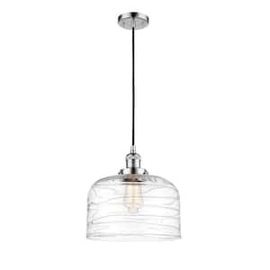 Bell 60-Watt 1 Light Polished Chrome Shaded Mini Pendant Light with Clear glass Clear Glass Shade